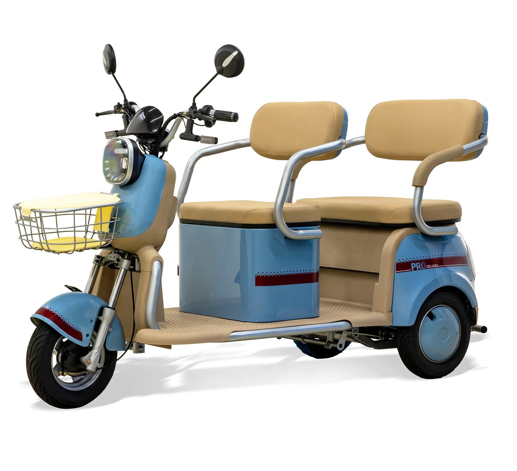 Massimo MGC E-Trike 3-Wheel Electric Cart – 17 MPH, 2-Seater Adult Scooter – Blue - Image 4