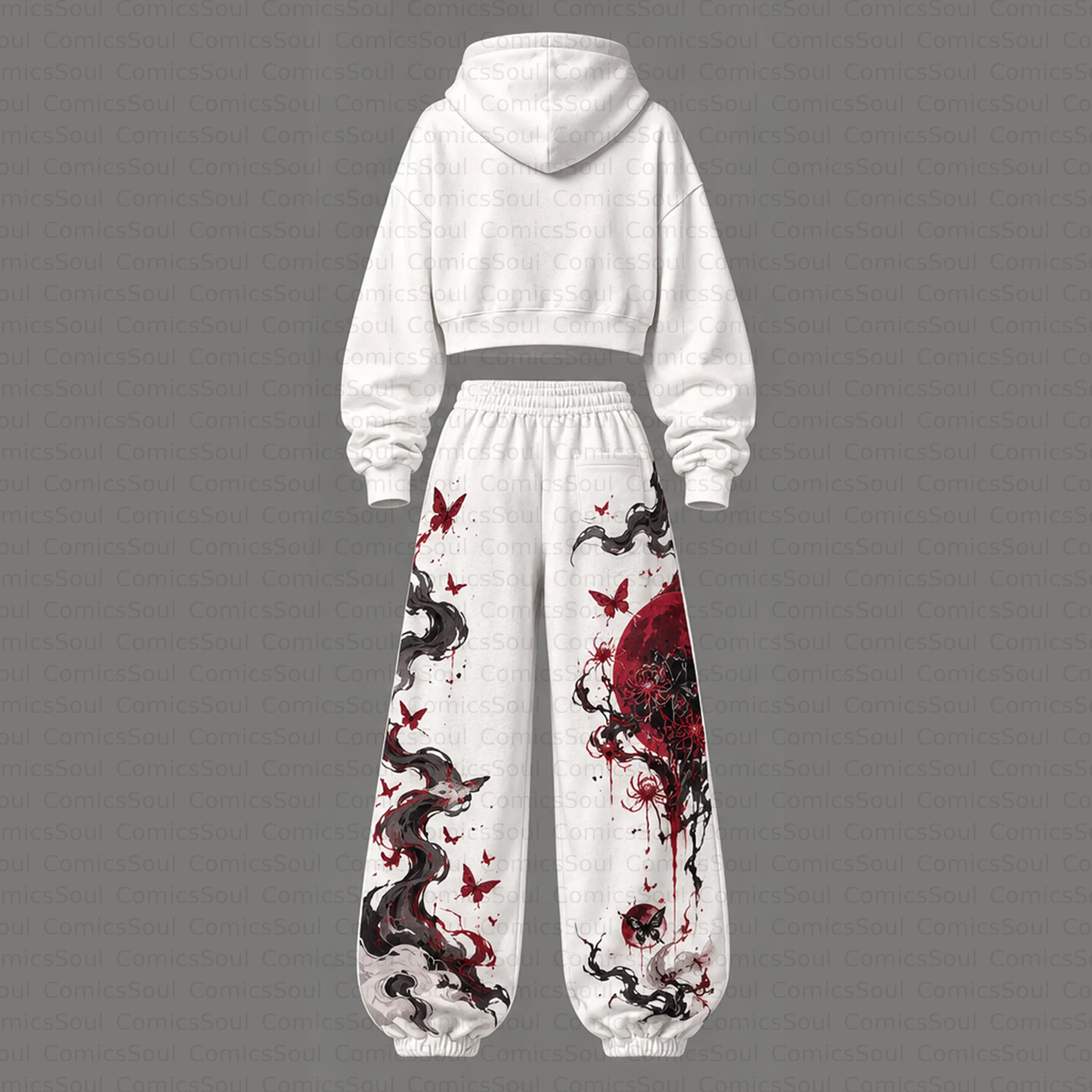Demon Slayer Cropped Long Sleeve Hoodie & High Waist Jogger Pants Two Piece TeeThreads Sustain the Scene with Custom Apparel