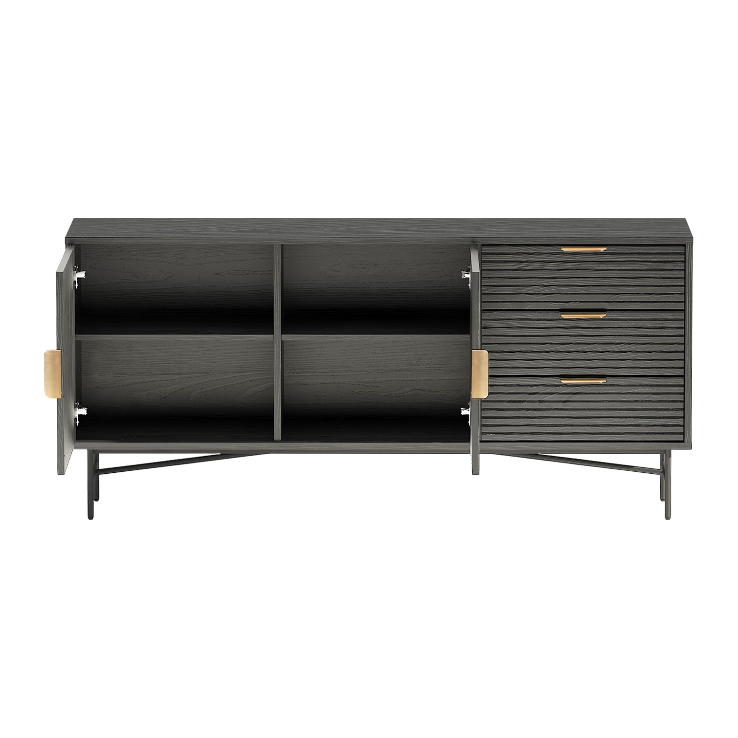 Blokker Vorne Dressoir - Zwart Eiken