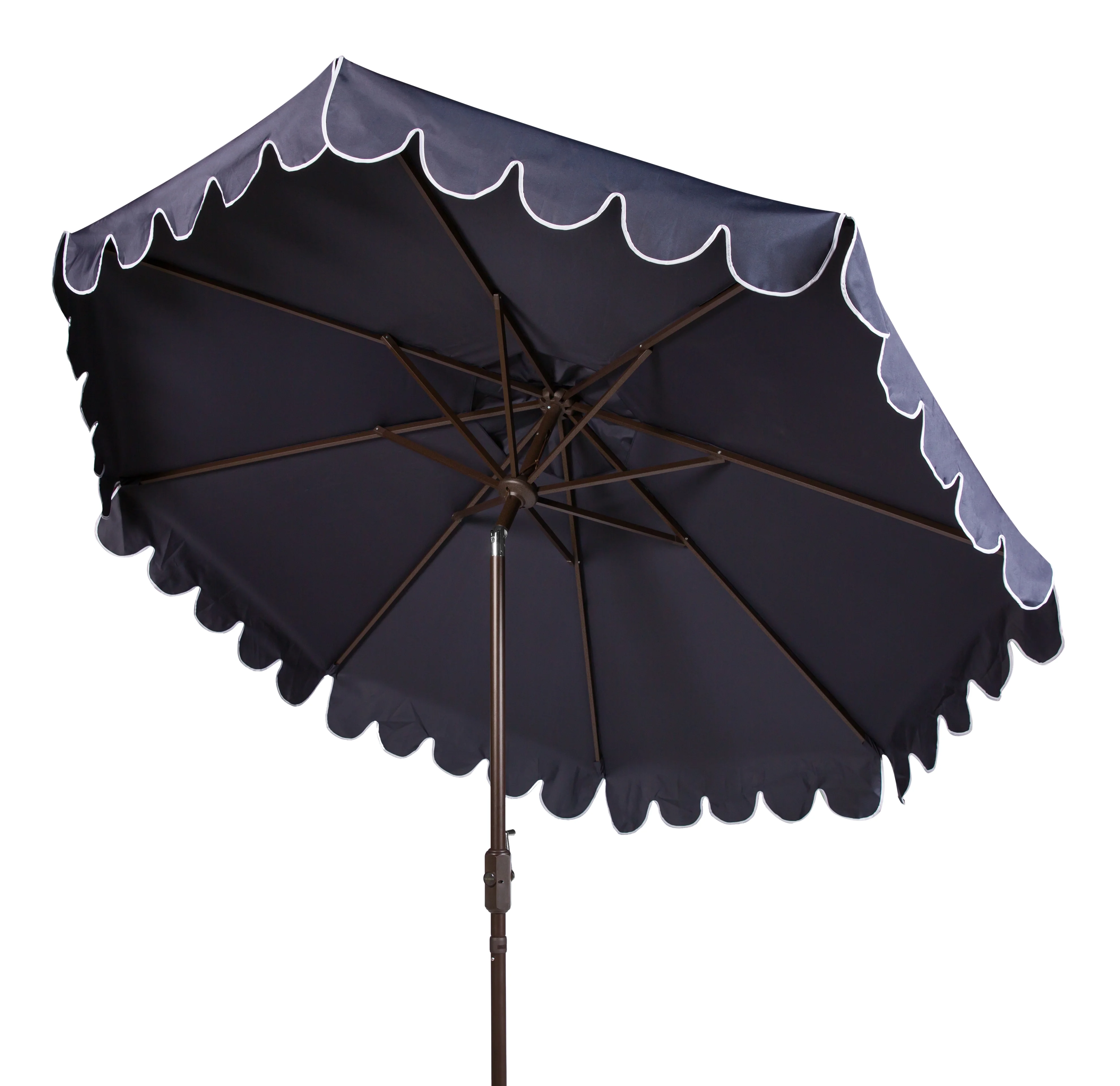Safavieh Venice 9' Market Crank Tilt Patio Umbrella, Navy/White - Image 8