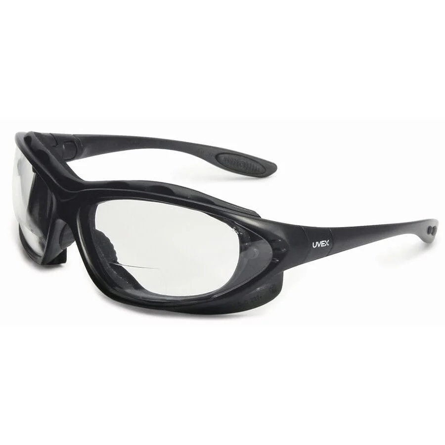 Uvex Seismic Bifocal Safety Glasses/Goggles Black Frame Clear Anti-Fog Lens - KTF Painting Interior Exterior