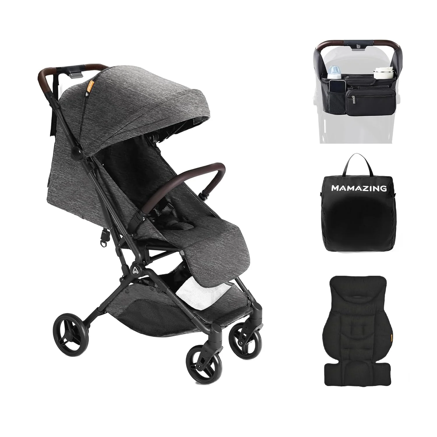 MAMAZING Lightweight Baby Travel Stroller with Carbon Fiber Frame Compact Airplane-Friendly