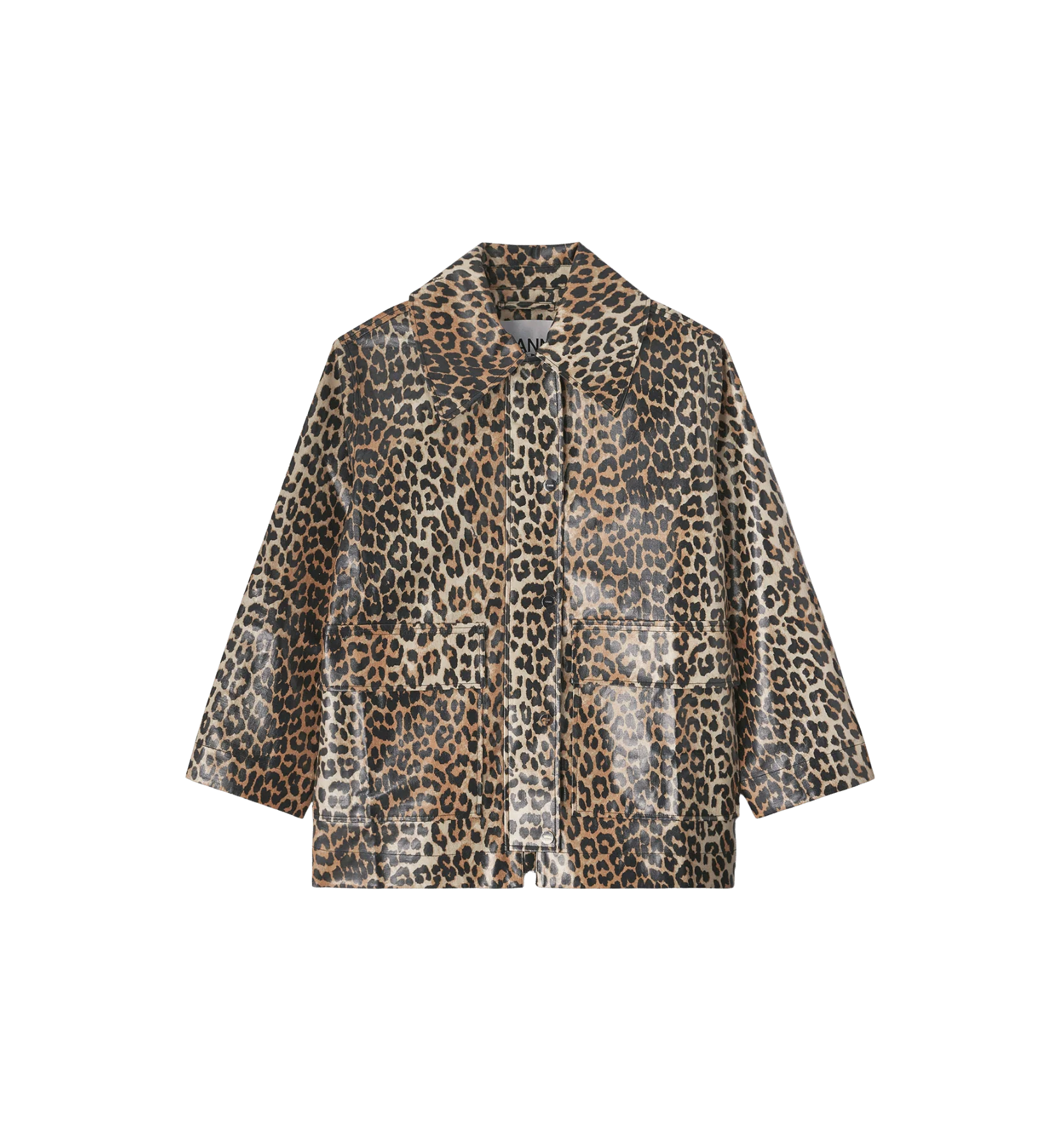 GANNI Laminated Cotton Canvas Jacket