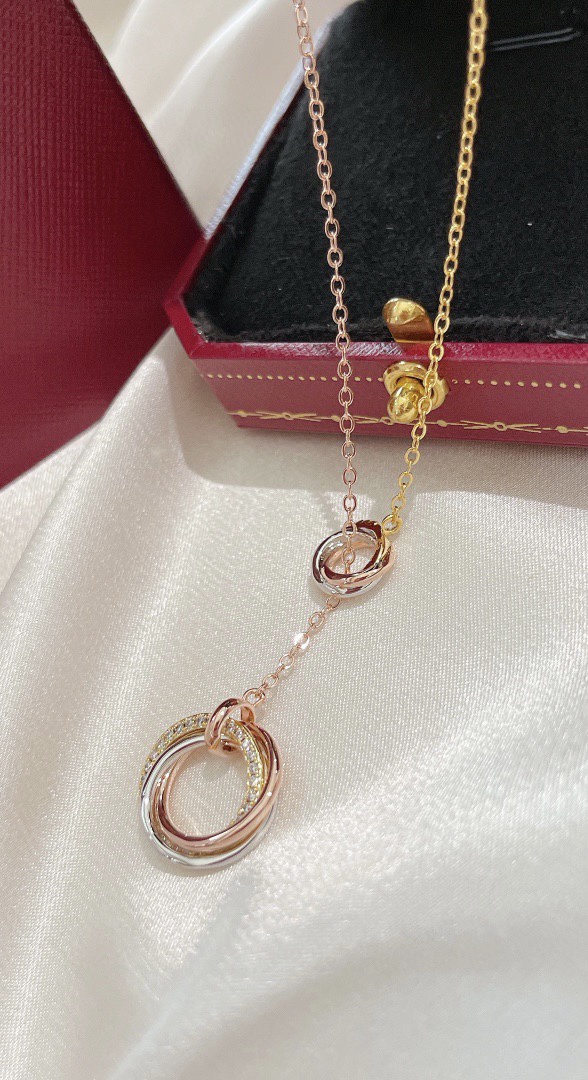 Cartier Three Colors Round Wrap Pendant Necklace - Original Replica Club