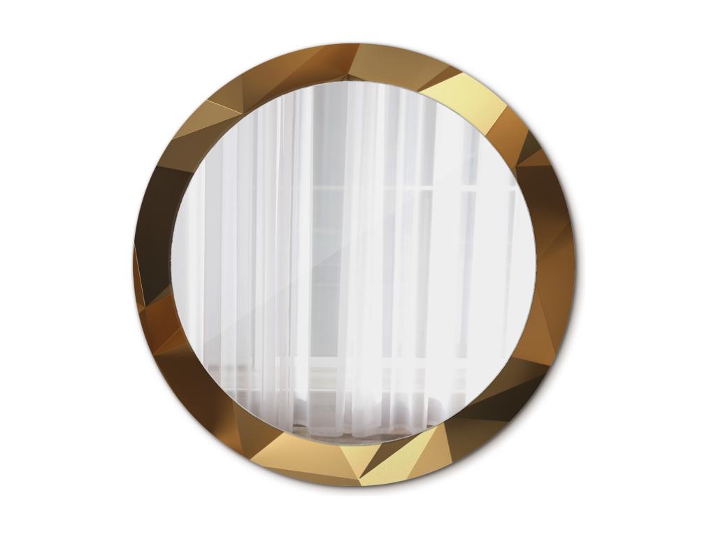 Espejo Redondo Decorativo - Patrón Geométrico - 80 cm