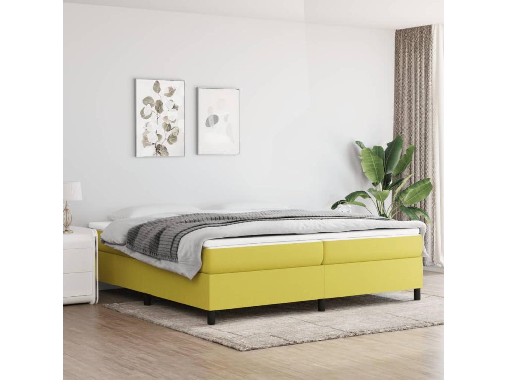 Estructura de cama box spring tela verde 200x200 cm