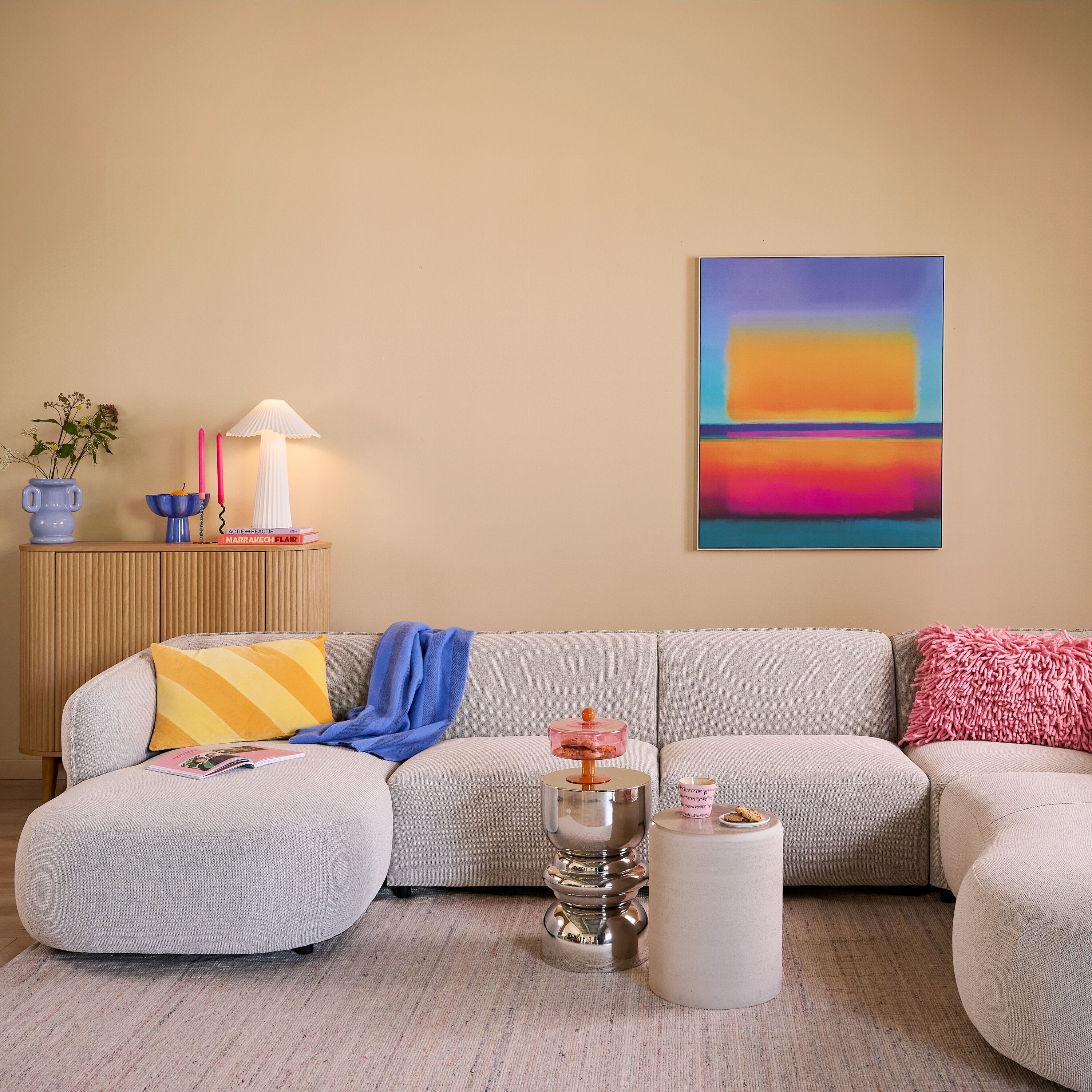 Blokker Neon Blaze Schilderij 100 x 120 cm - Wit