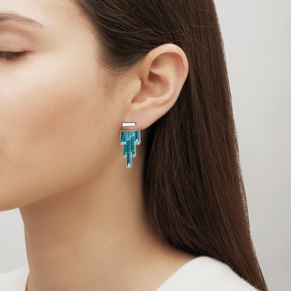 BOUCLES D'OREILLES TERRAMINERAL - CRISTAL BLEU PERSÉPOLIS, ARGENT