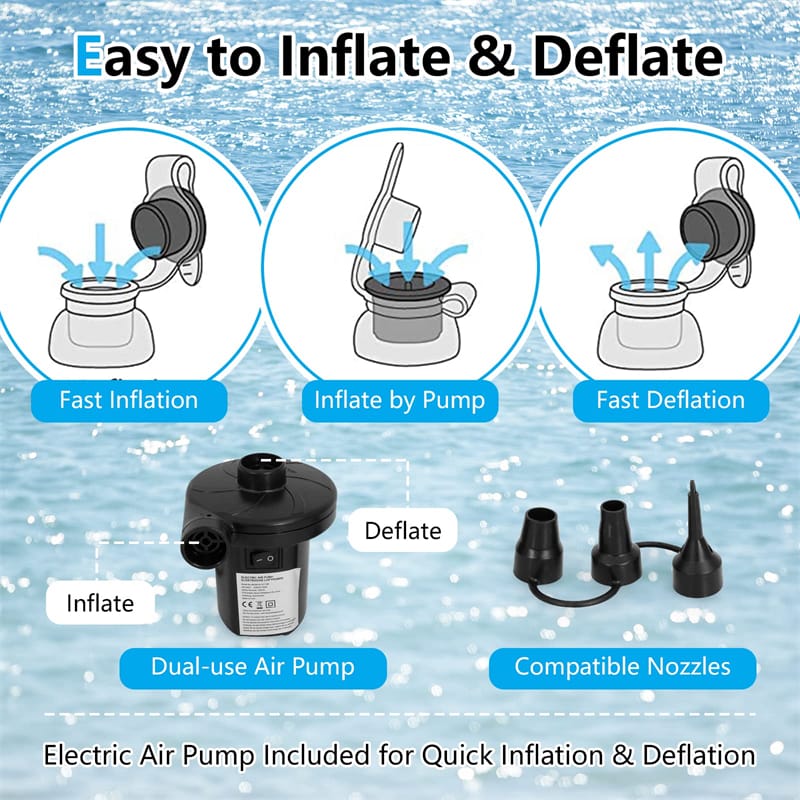Eletriclife 6 Person Inflatable Flamingo Floating Island with 6 Cup Holders