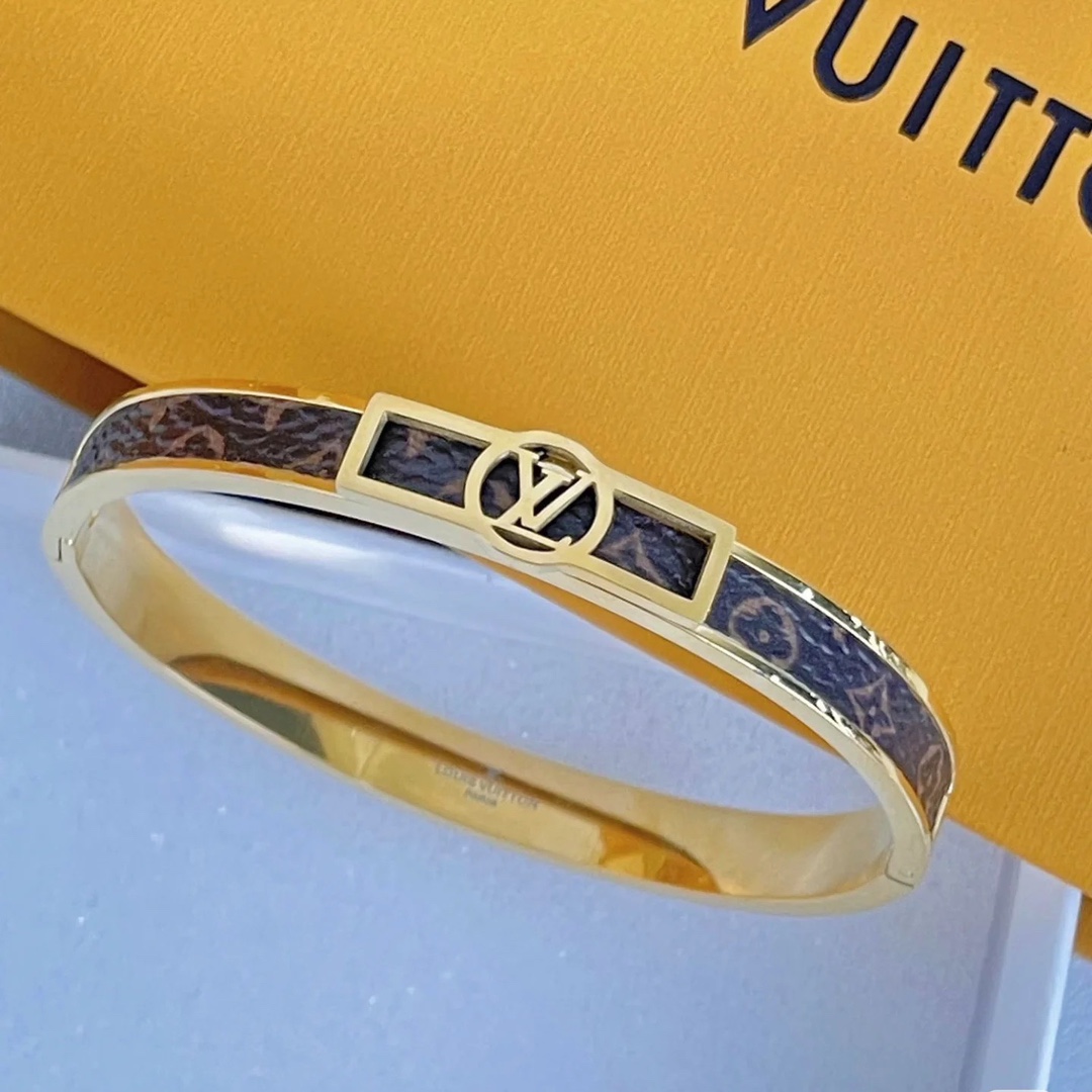 Louis Vuitton Leather Bangle Bracelet - Original Replica Club