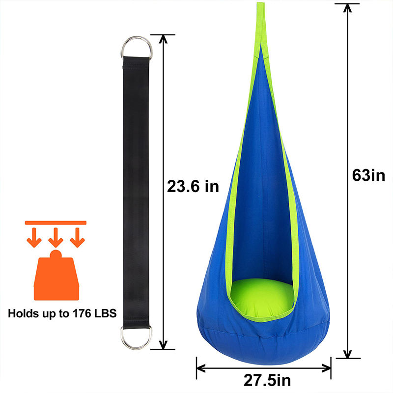 Backyard Garden Kids Outdoor and Indoor Swing Hammock Chair Babies Hanging Hammock Bed Durable Nylon Hammock Chair