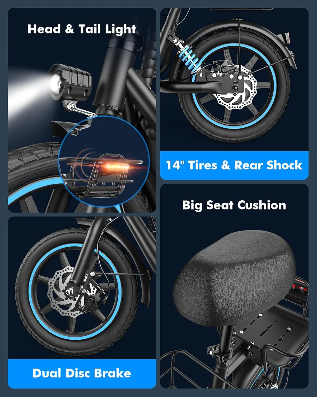Adults Electric Scooter with Large Middle Basket