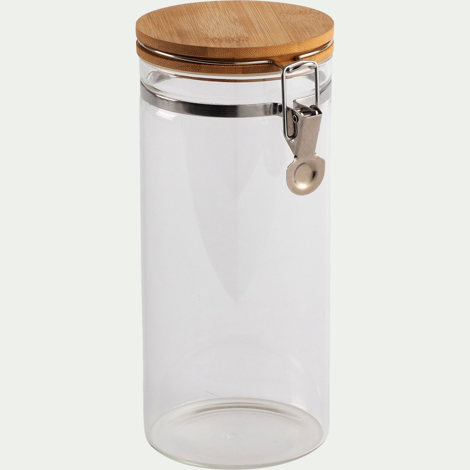 CLIPS - Bocal en verre avec couvercle en bambou 1,4L - transparent