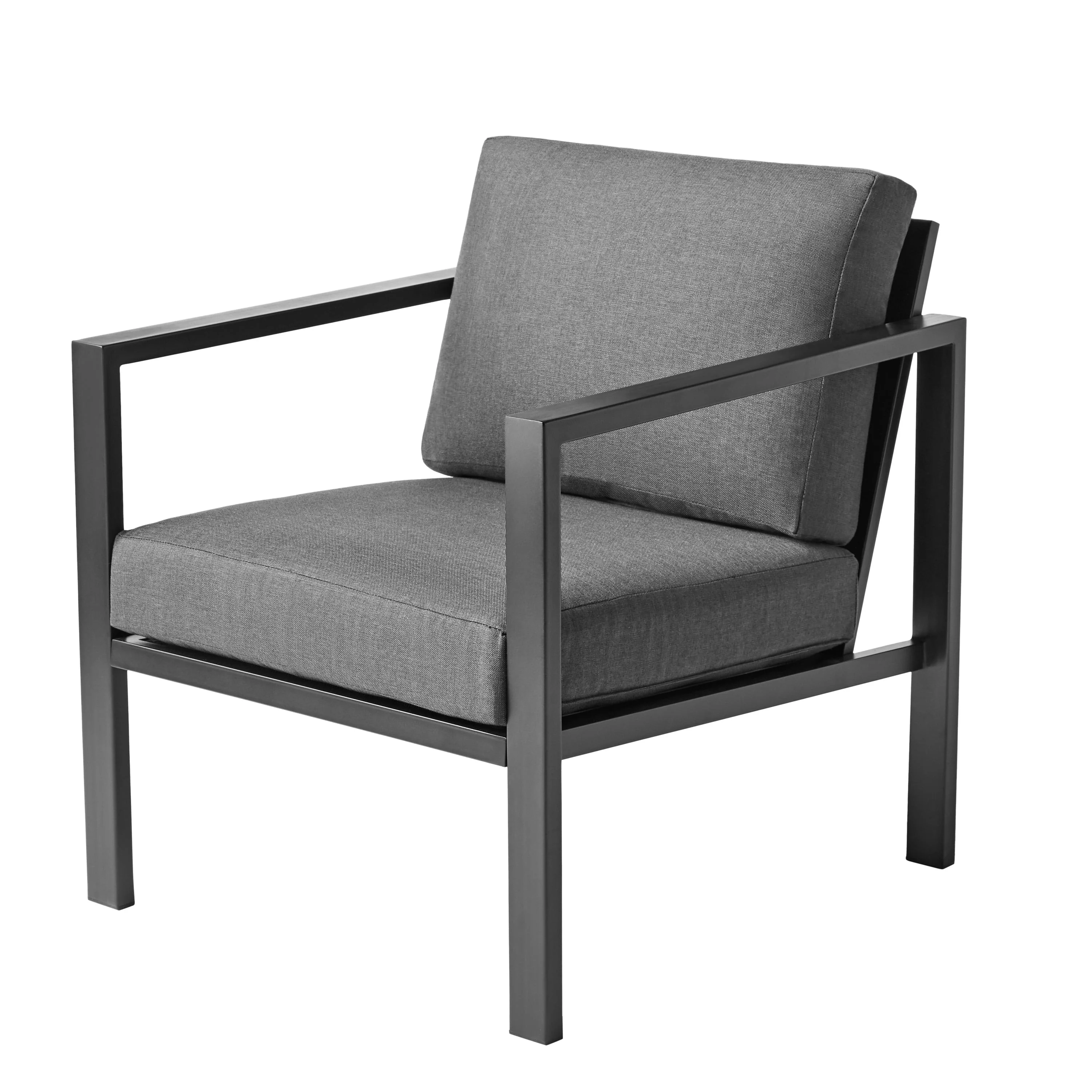 Mainstays Dashwood 4-Piece Outdoor Patio Conversation Set, Seats 4, Gray - Image 5