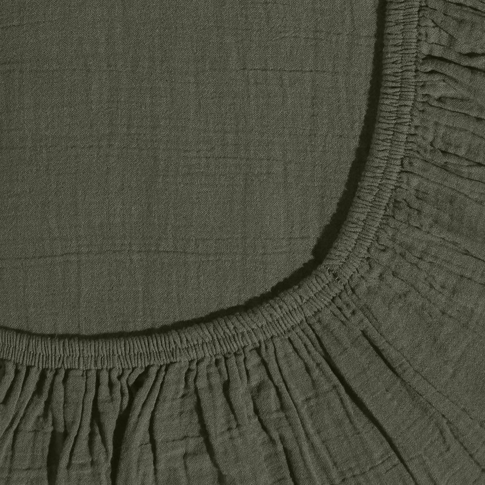 Drap-housse en gaze de coton - Vert Luxembourg