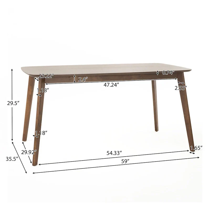Christopher Knight Home Alma Mid-Century 5-Piece Wooden Rectangular Dining Set