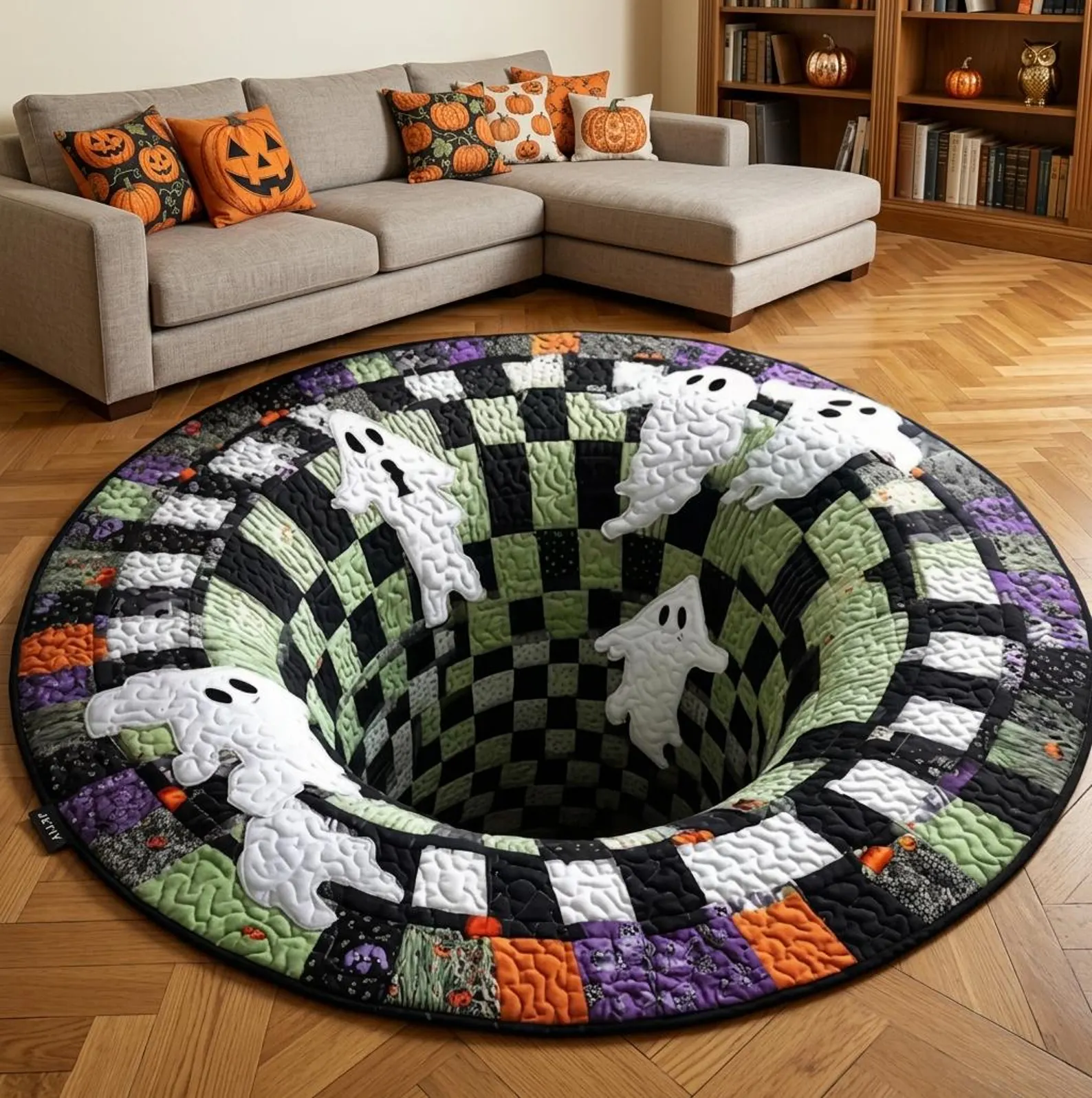 VortexEye™ 3D Ghost Illusion Round Rug - Waterproof Halloween Floor Mat - Image 3 VortexEye™ 3D Ghost Illusion Round Rug - Waterproof Halloween Floor Mat - Image 3