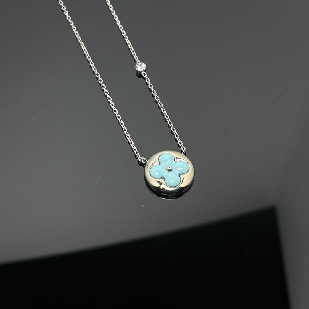 Louis Vuitton Blue Amazonite Sun Blossom Pendant Necklace - Original Replica Club