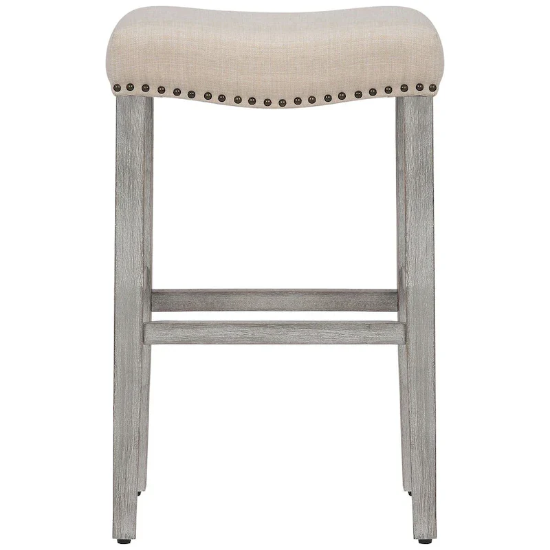 Set of 2 Jameson Gray Upholstered Polyester 29-Inch Bar Stools