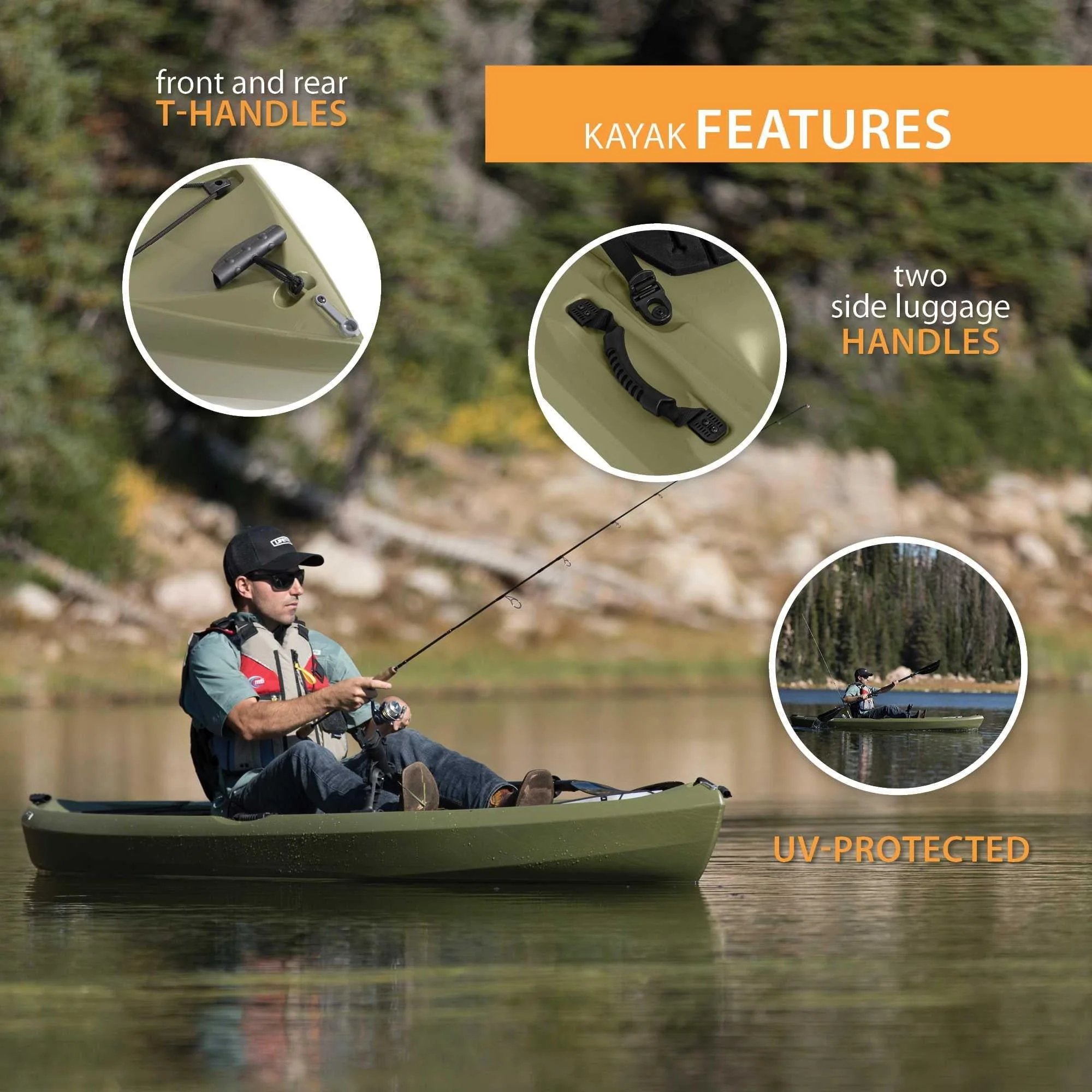 Lifetime Tamarack Angler 100 Fishing Kayak - Olive Green (90539) - Image 7