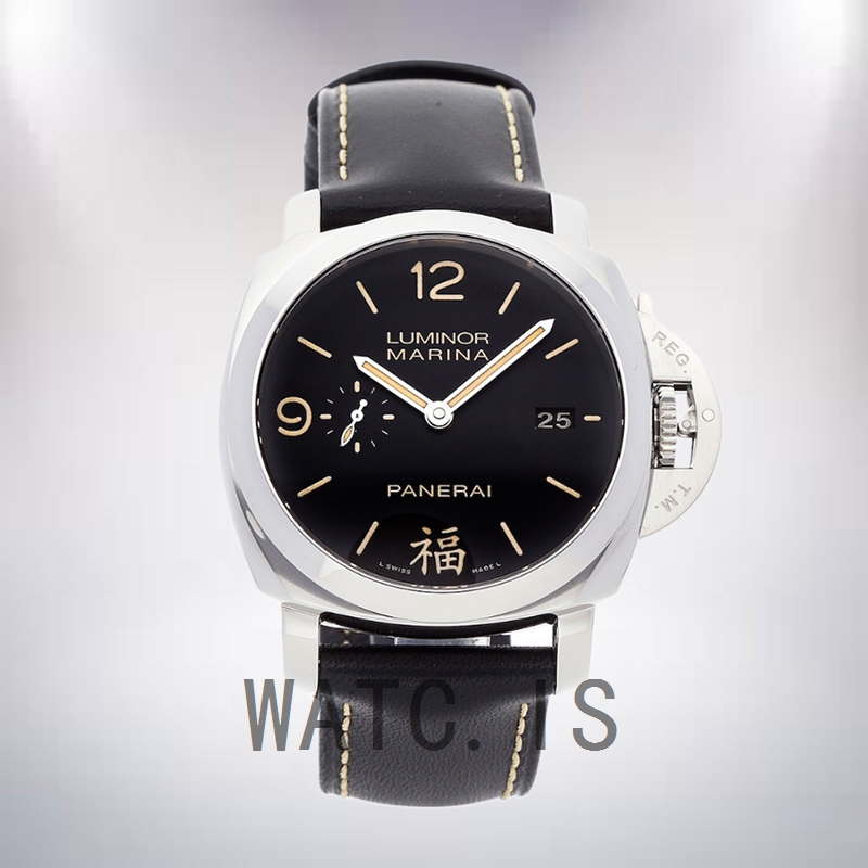Panerai Luminor Marina 44mm PAM00498 Men's Black Dial Leather Strap
