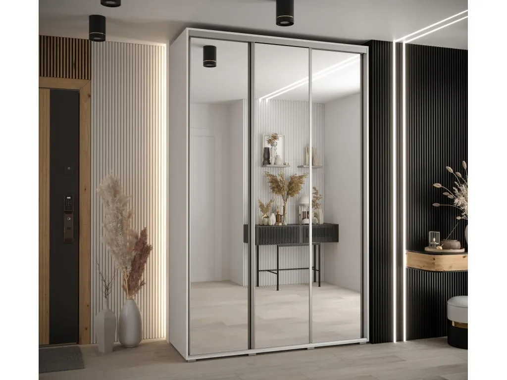 ARMARIO Mueblesclasic 2 DE PUERTAS CORREDERAS 235.2/170/60 3 puertas (Blanco/Blanco/Plata)
