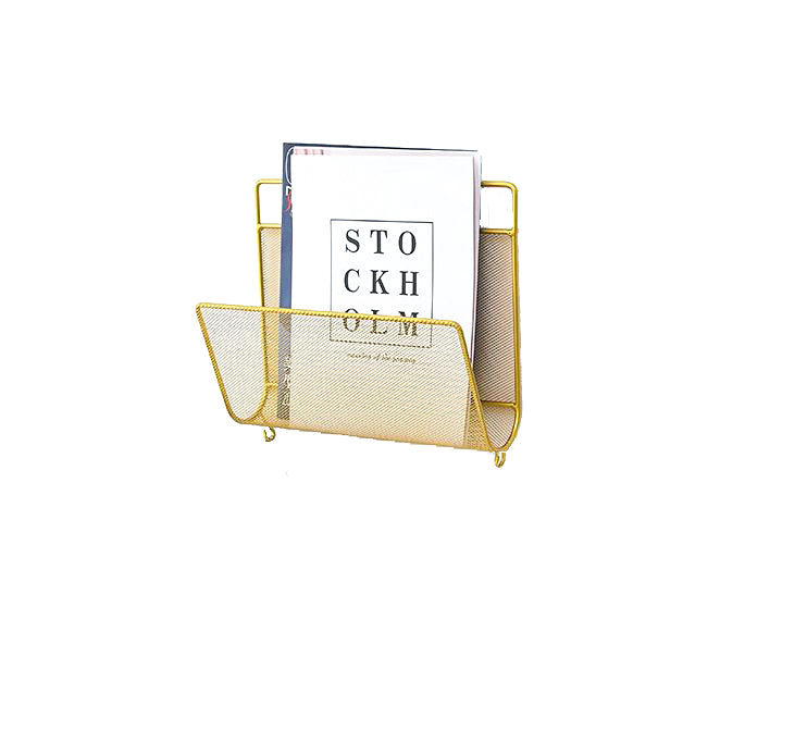 QUVIO Tijdschriften organizer wandmontage goud