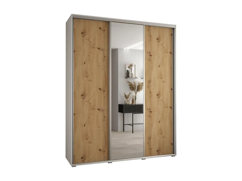 ARMARIO Habitarluz 3 DE PUERTAS CORREDERAS 235.2/190/60 3 puertas (Blanco/Artisan/Plata) SNFY41717