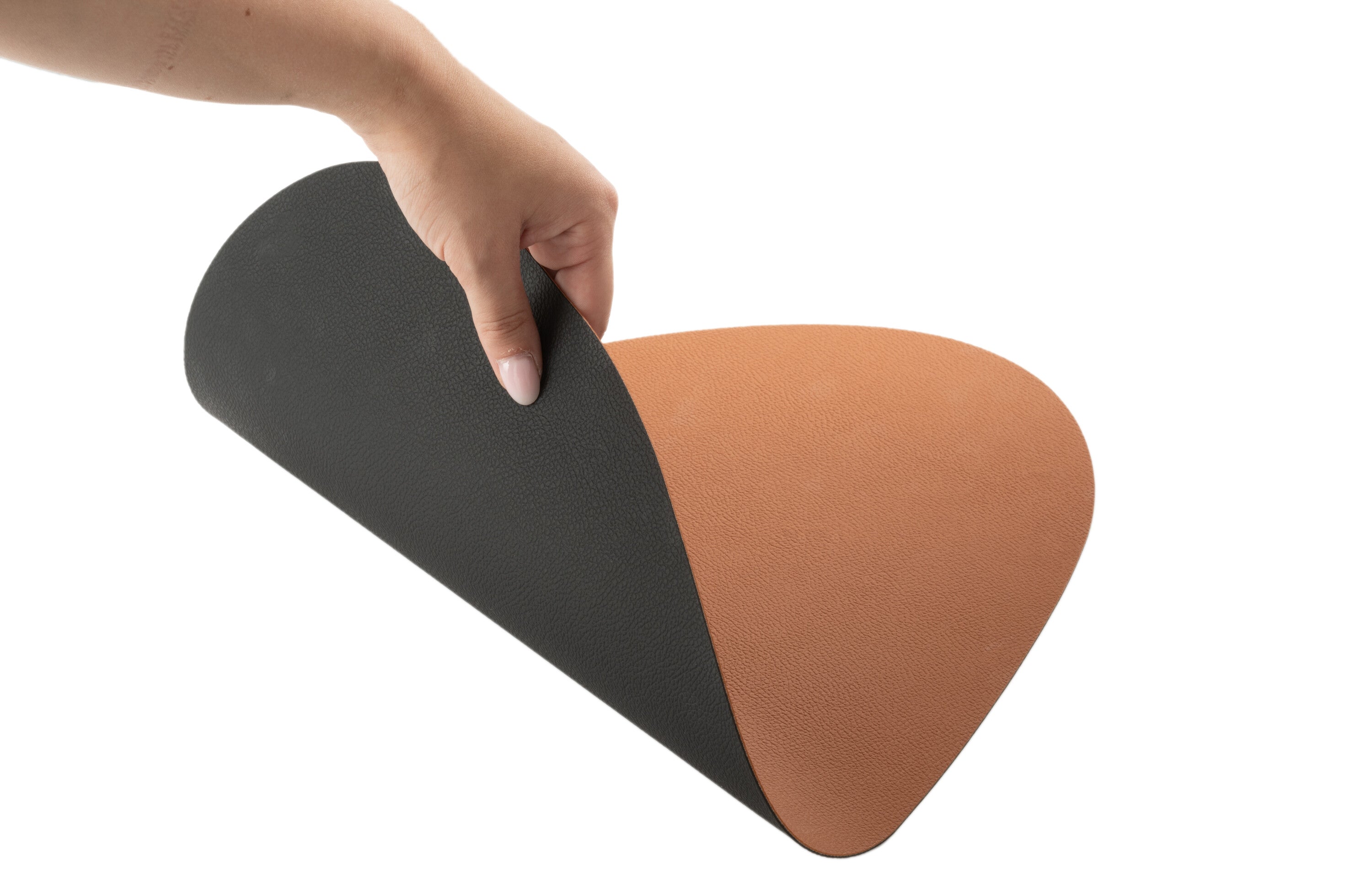 J-Line placemat Steen - kunststof - zwart - 6 stuks