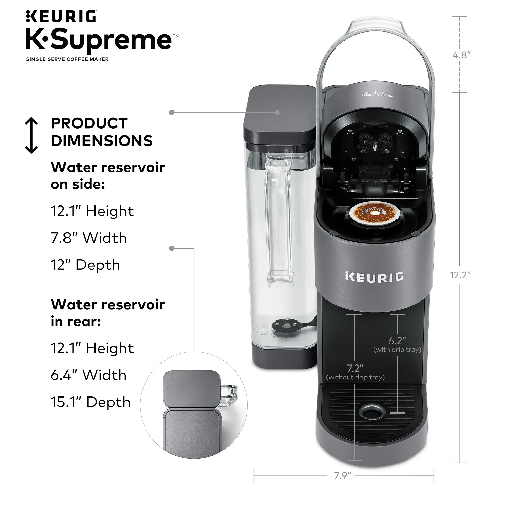 Keurig K-Supreme Black Single-Serve K-Cup Pod Coffee Maker