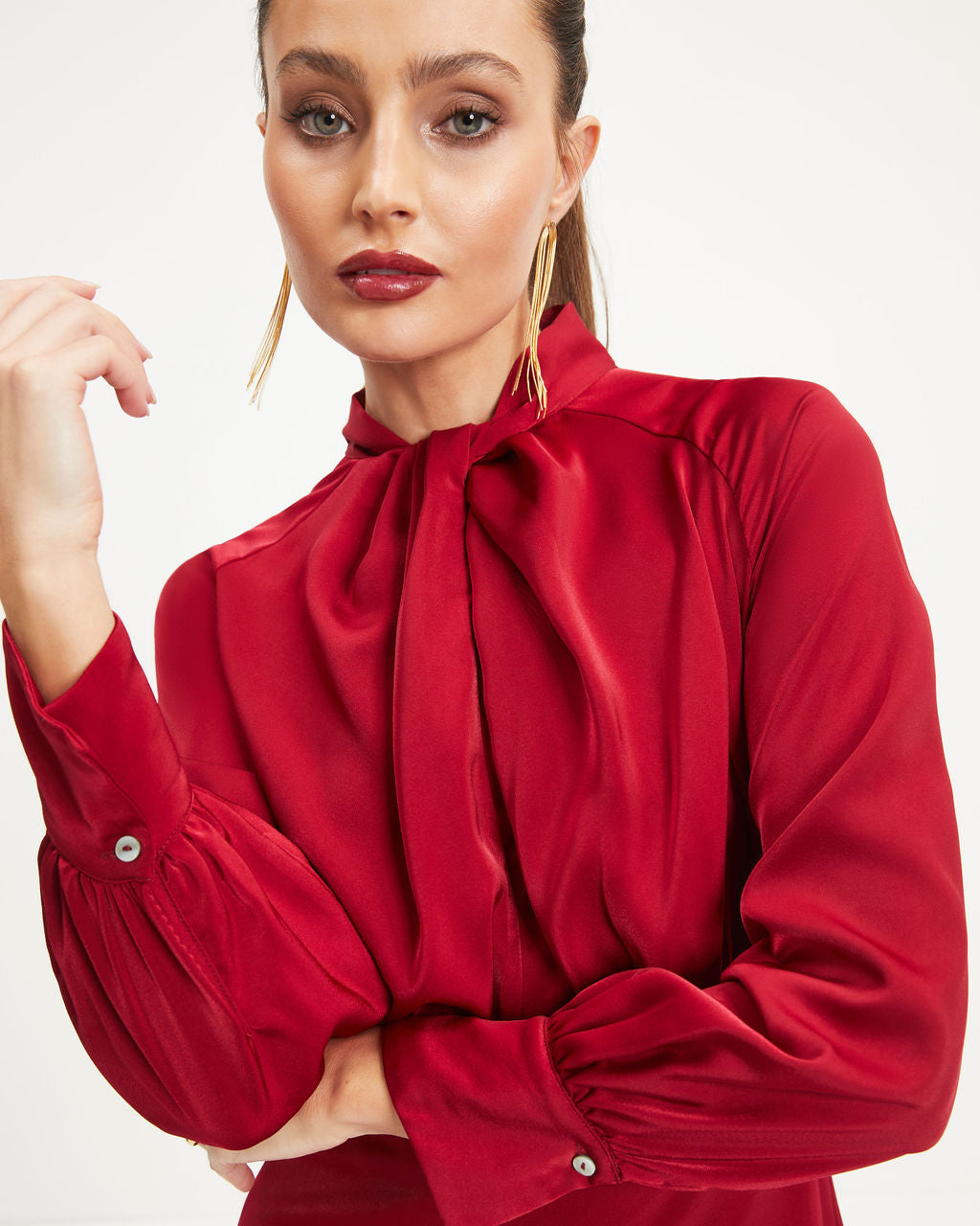 Hostess With The Mostess Twisted Long Sleeve Mini Dress - Wine - Se7enfashion