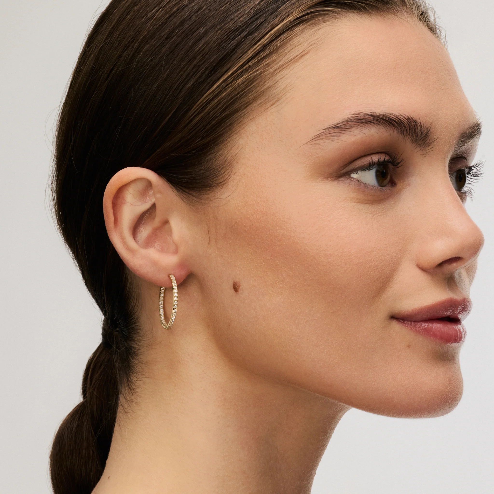 Medium Pavé Hoop Earrings