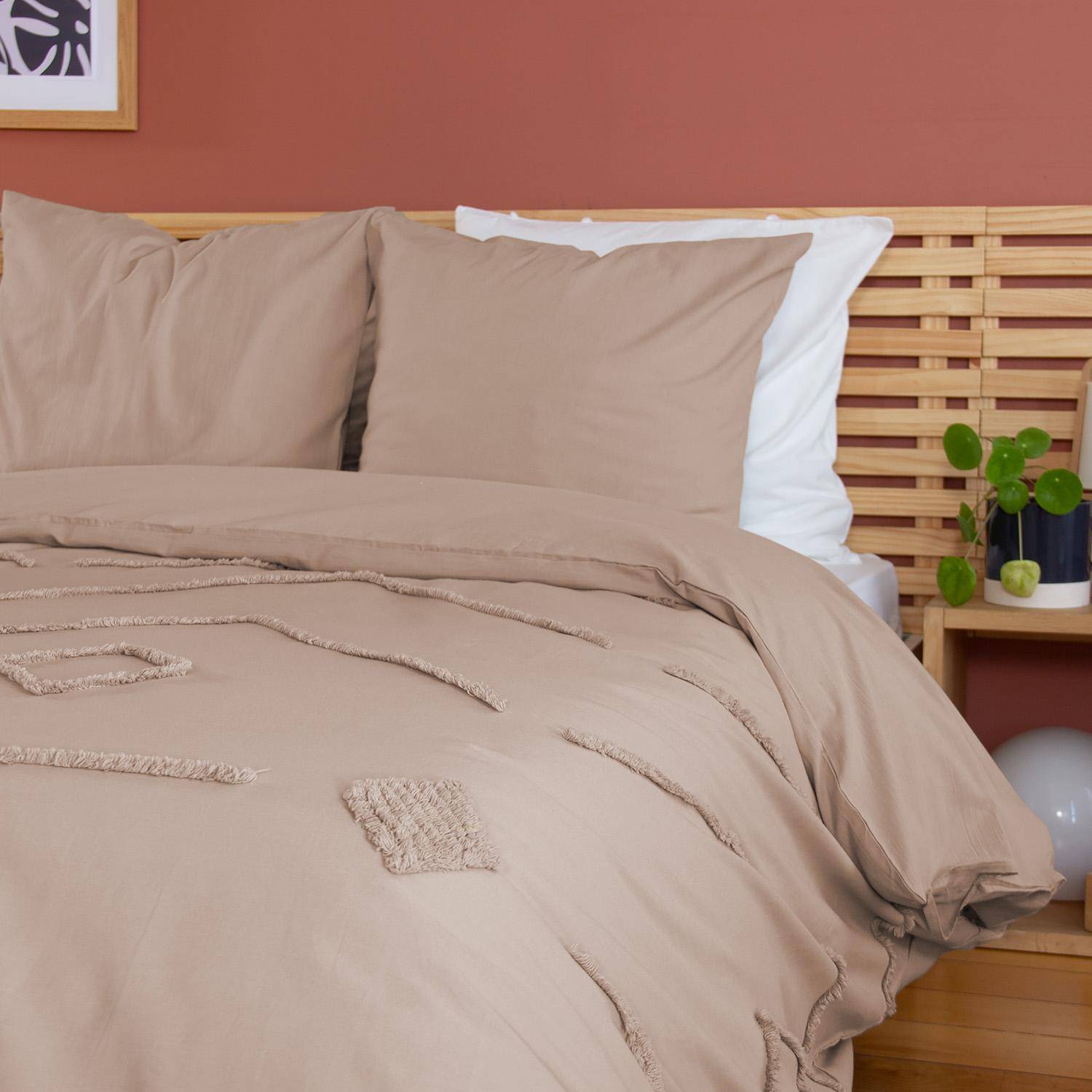 Ariane - Ropa de cama de algodón de 2 plazas rosa