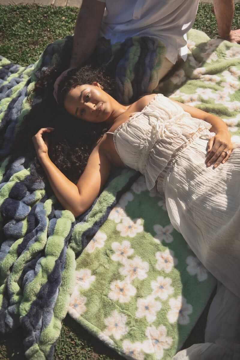 Lush Mist Floral Blanket