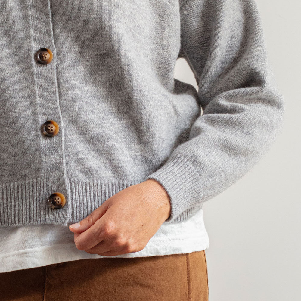 Merci - Gilet Luce en Laine - Gris Clair