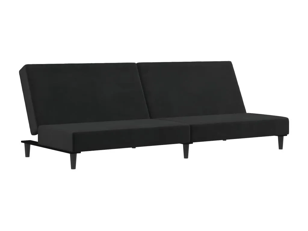 Sofá cama de 2 plazas terciopelo negro