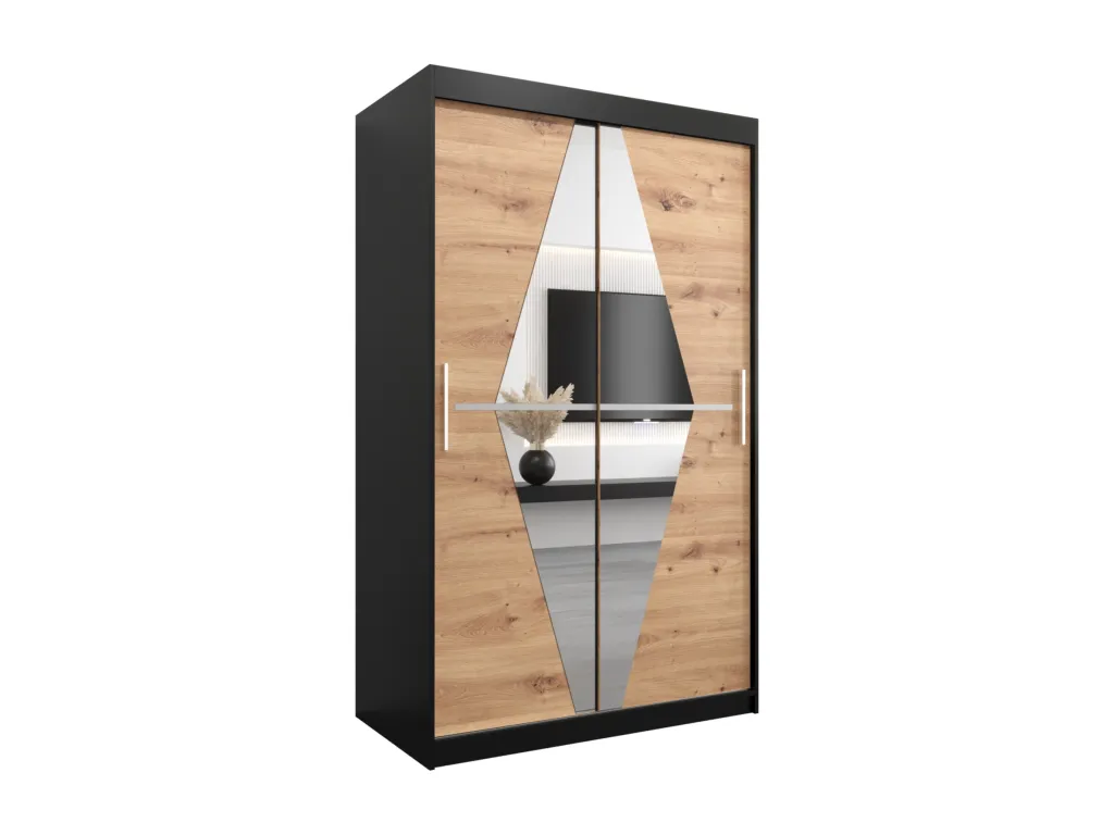 Armario Sancaldeco de puertas correderas 200/120/62 2 puertas (negro/artisan) ZPPY11534