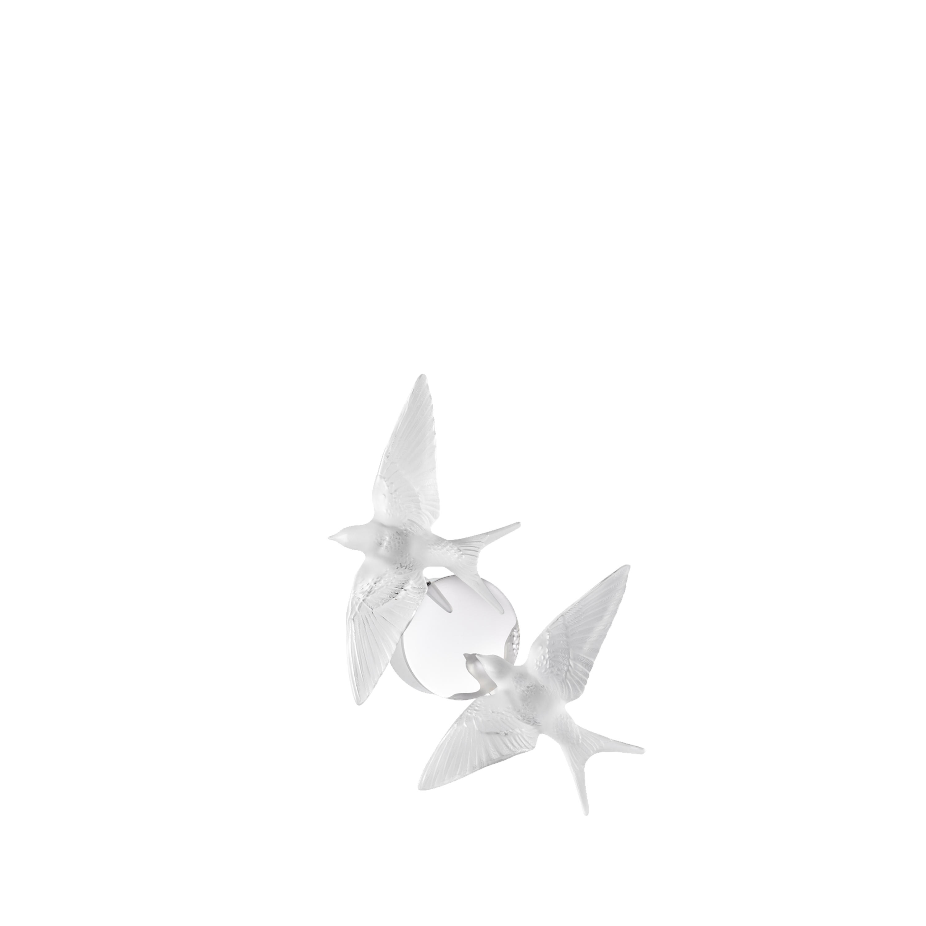 APPLIQUE 2 HIRONDELLES - CRISTAL INCOLORE, MÉTAL CHROMÉ