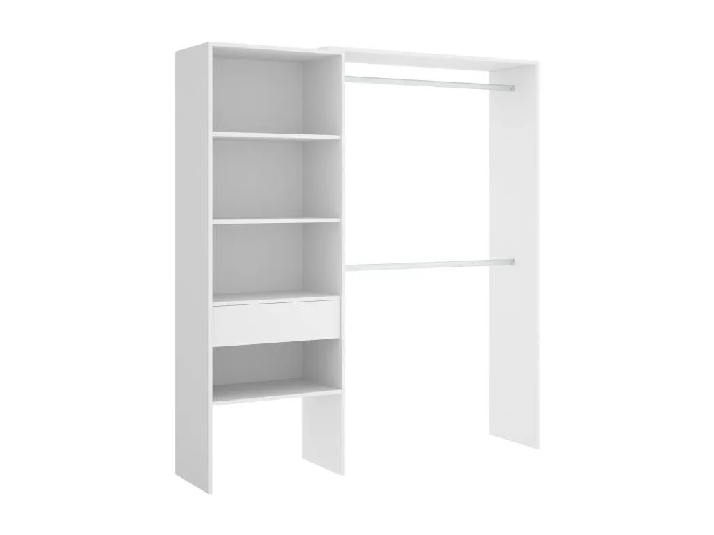 Armario Decoencanto Estructura para vestidor Perchero abierto 160x40h187 cm Blanco