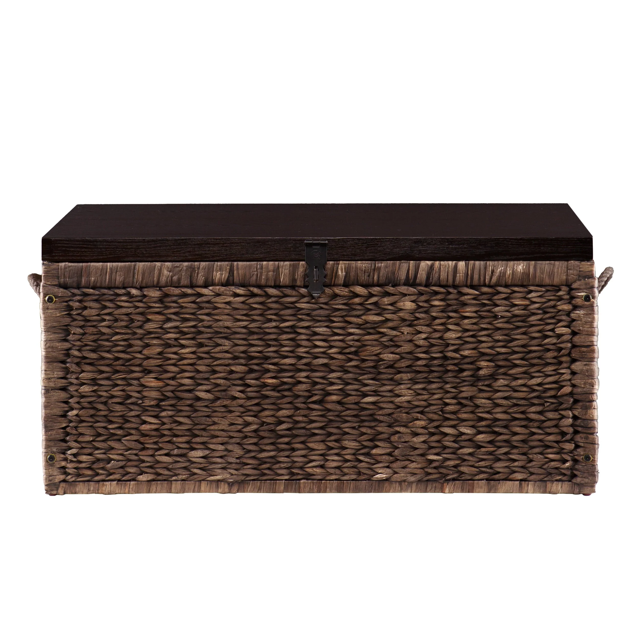 Samford Water Hyacinth Storage Trunk, Blackwashed with Espresso - Image 3