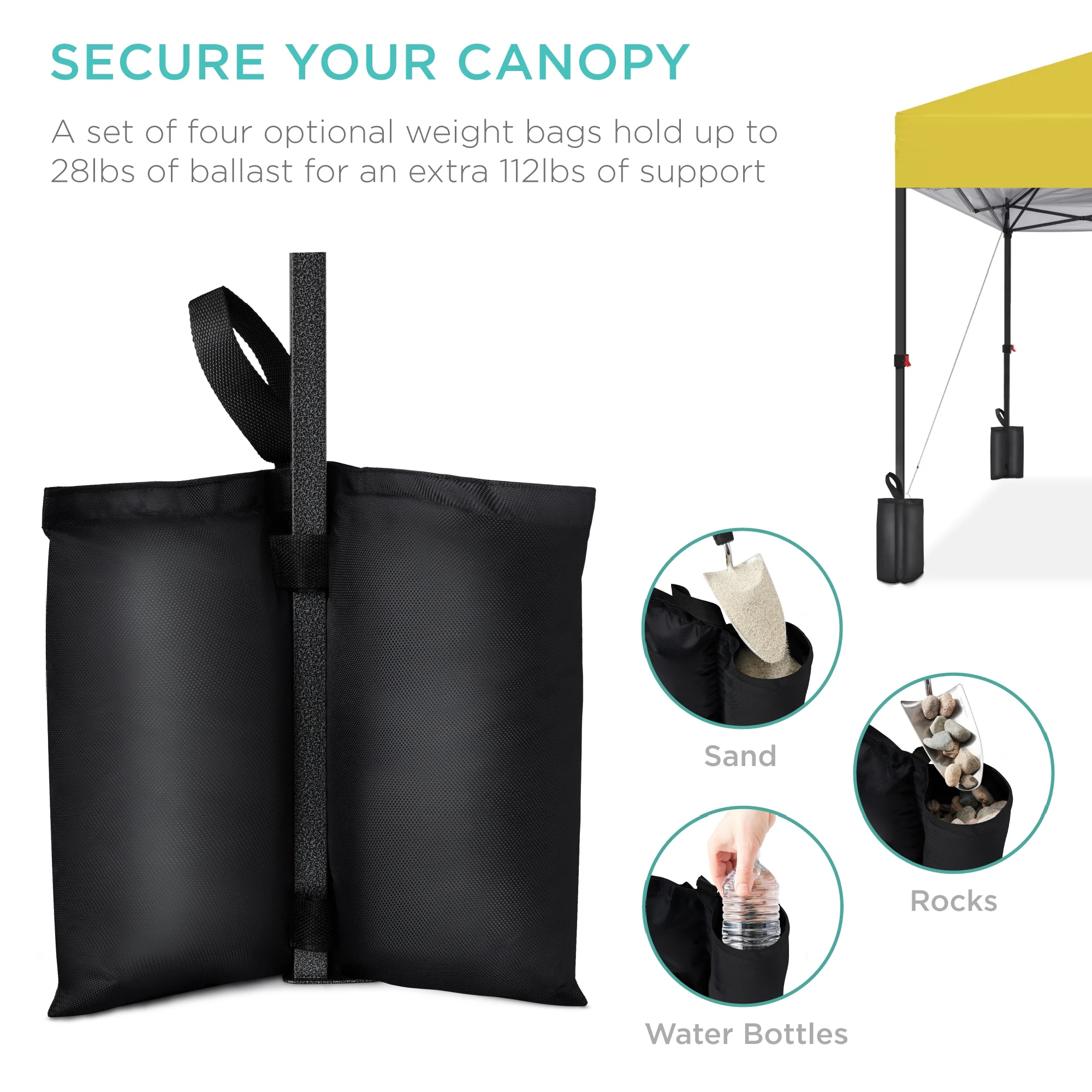 Best Choice Products 12x12ft Easy Setup Pop Up Canopy w/ 1-Button Setup, Wheeled Case, 4 Weight Bags - Navy Blue - Image 170
