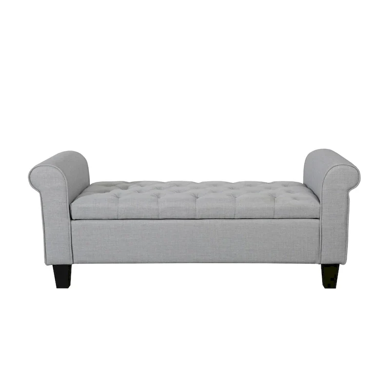 Porthos Home Theon Fabric Button-Tufted Flip-Top Storage Bench