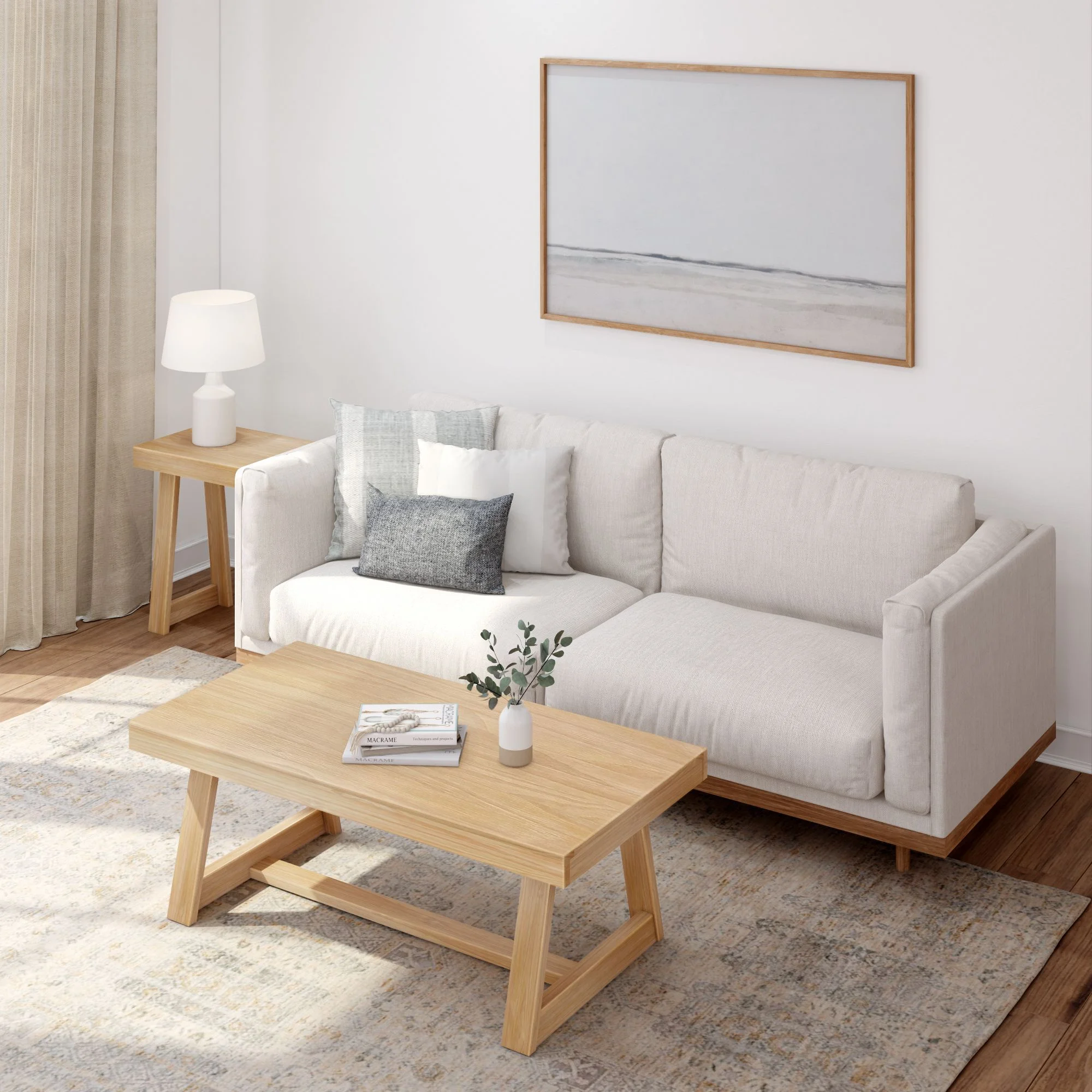 Plank+Beam Farmhouse Coffee Table, 48" Solid Wood Tables for Living Room, Rectangular Center Table - Image 27