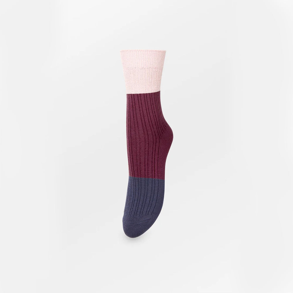 Becksöndergaard - Chaussettes Bam Colorblock - Bleu et Rose