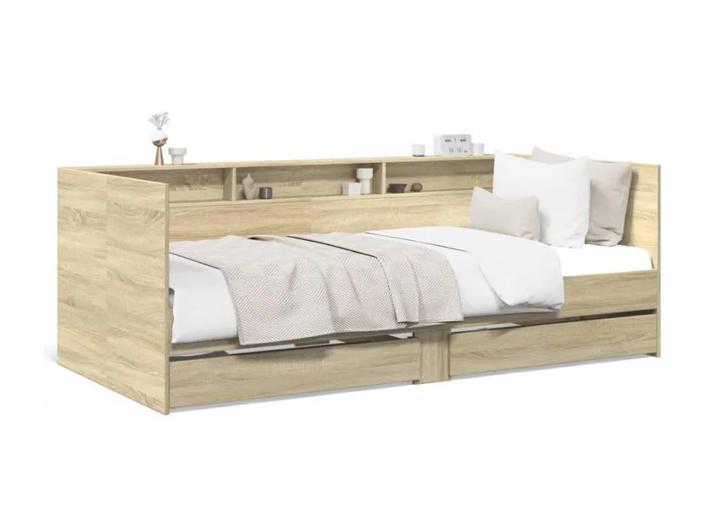Sofá cama con cajones sin colchón Kavehomedeco 75x190 cm 37107JROD