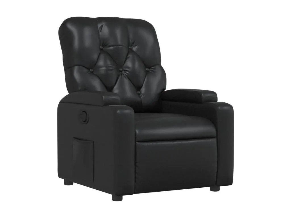 Sillón reclinable de cuero sintético negro