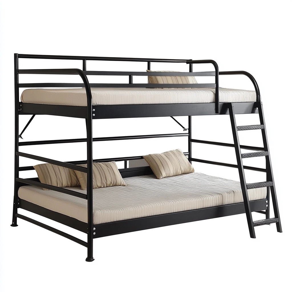 Litera de Metal 200x140 cm Negra para Dormitorio