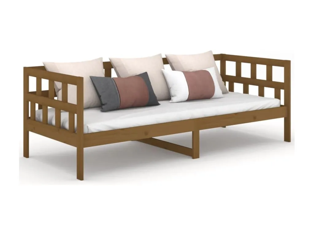 Sofá cama Jmmhogar maciza de Jmmhogar marrón miel 80x200 cm