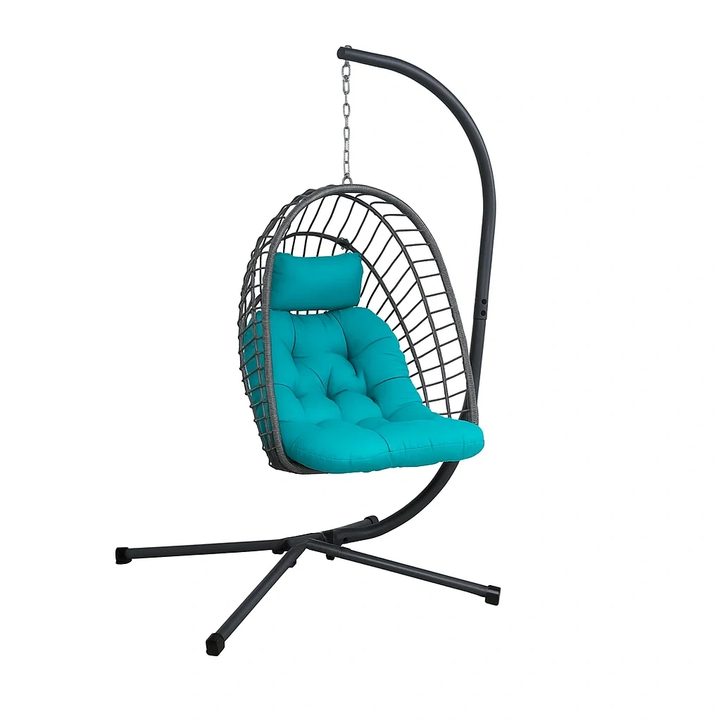 Sillón colgante de jardín de 1 plaza con estructura de acero,Antracita - XBLXJmt256Zm