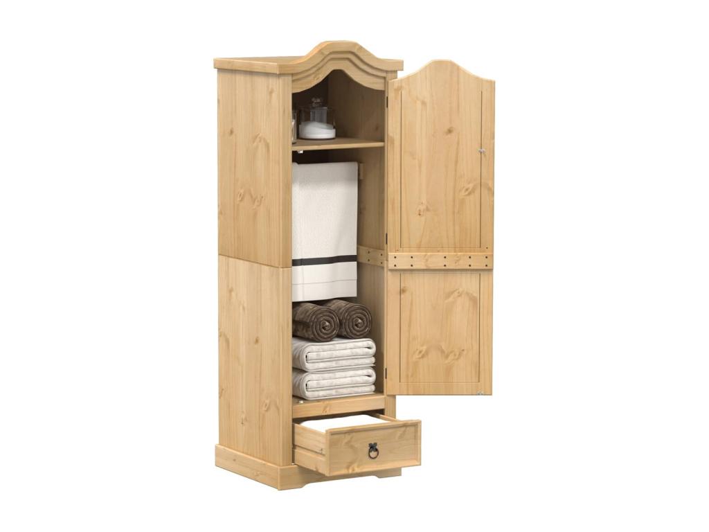 Armario madera maciza de pino 55x52x170 cm Marrón